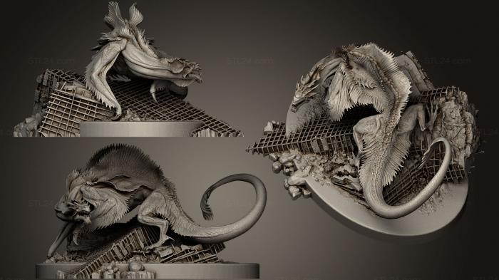 Статуэтки грифоны и драконы (Трансапиентный Кайдзю, STKG_0075) 3D модель для ЧПУ станка